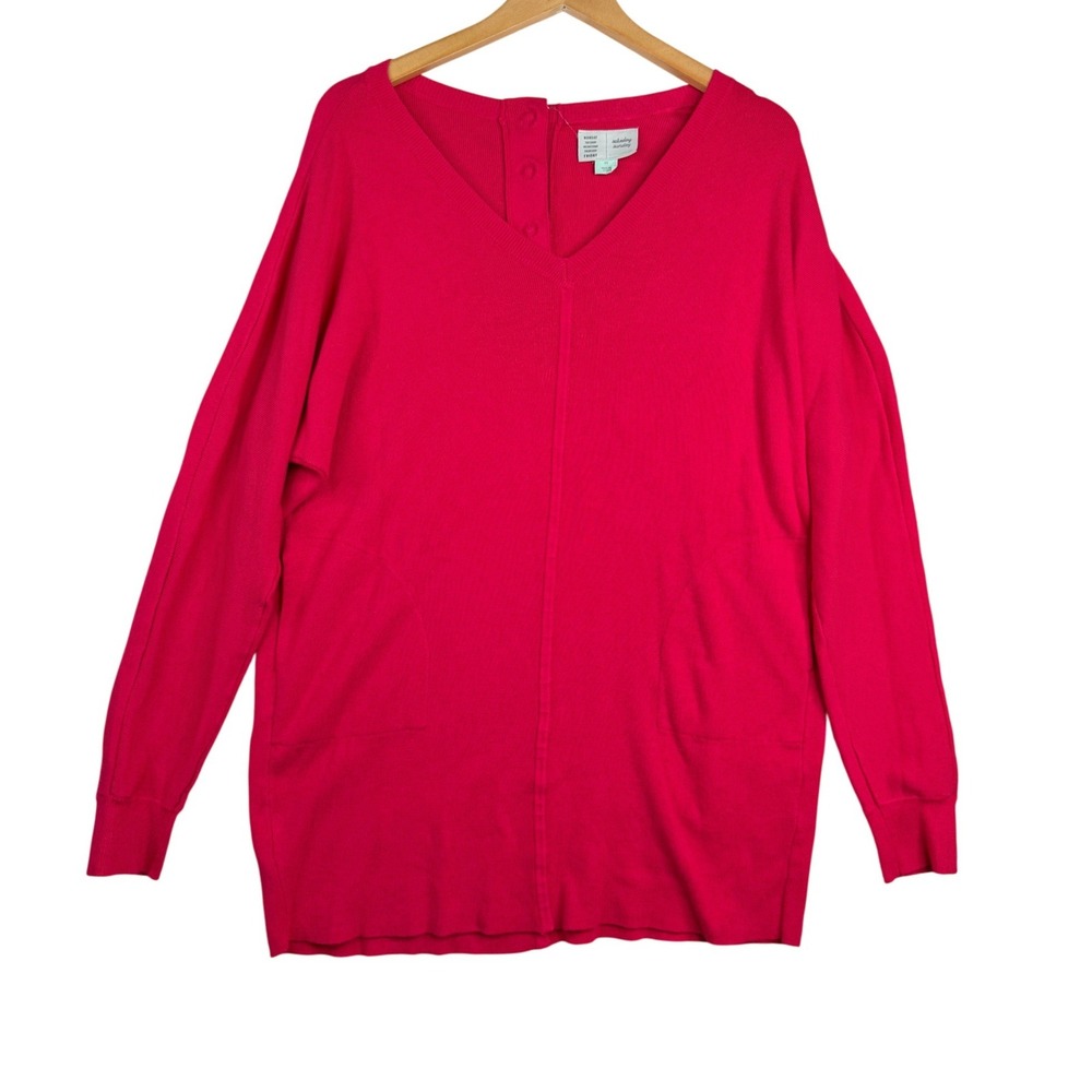 Anthropologie Saturday Sunday V-neck Ribbed Long Sleeve Tunic size XS PInk